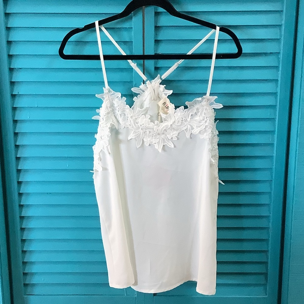 BiBi NWT White Cami(lace detail) S,M,L,XL